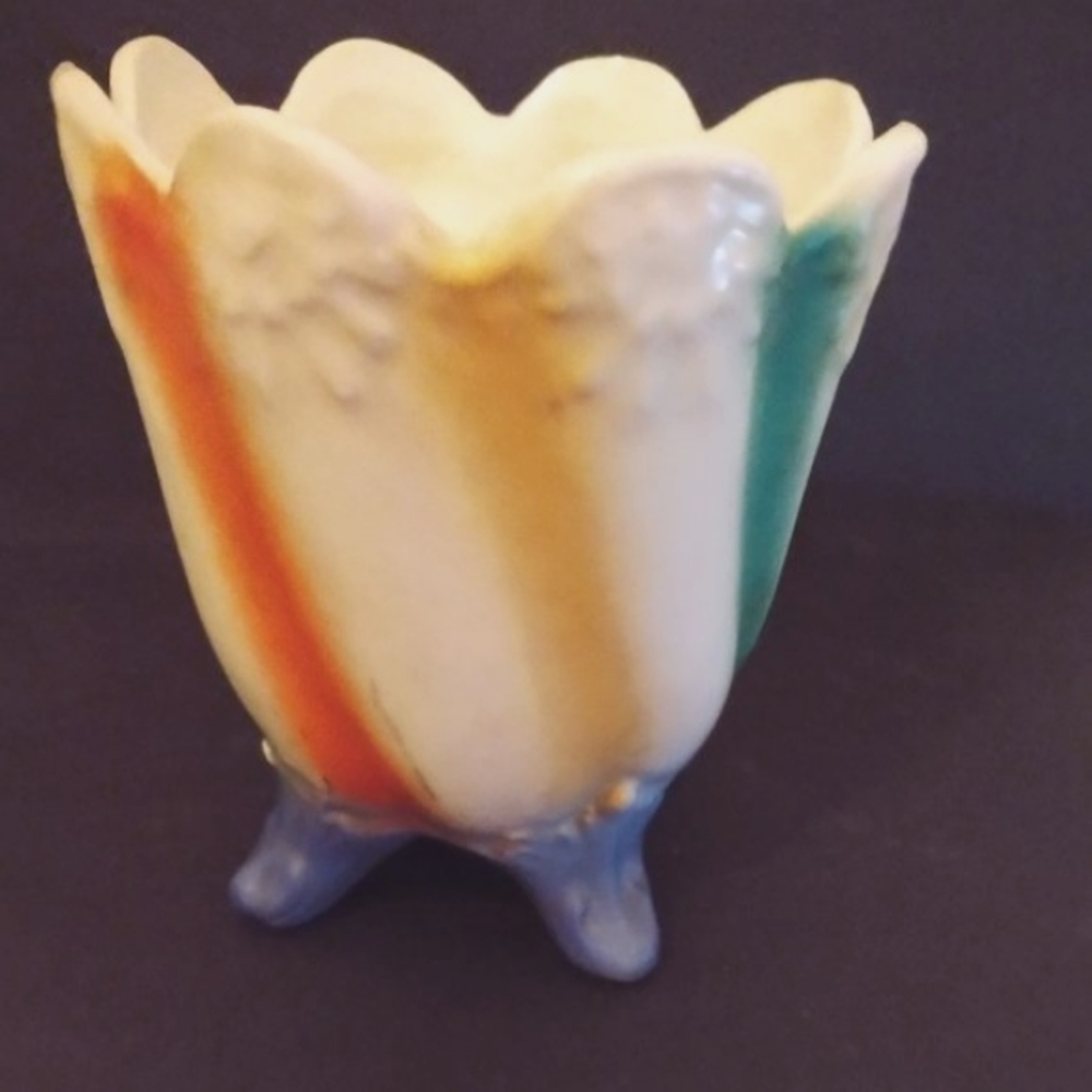 Vintage hand painted  Czech vase